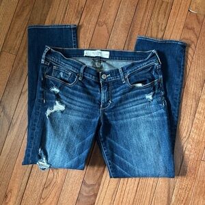 Abercrombie & Fitch Dark Blue Distressed Skinny Jeans